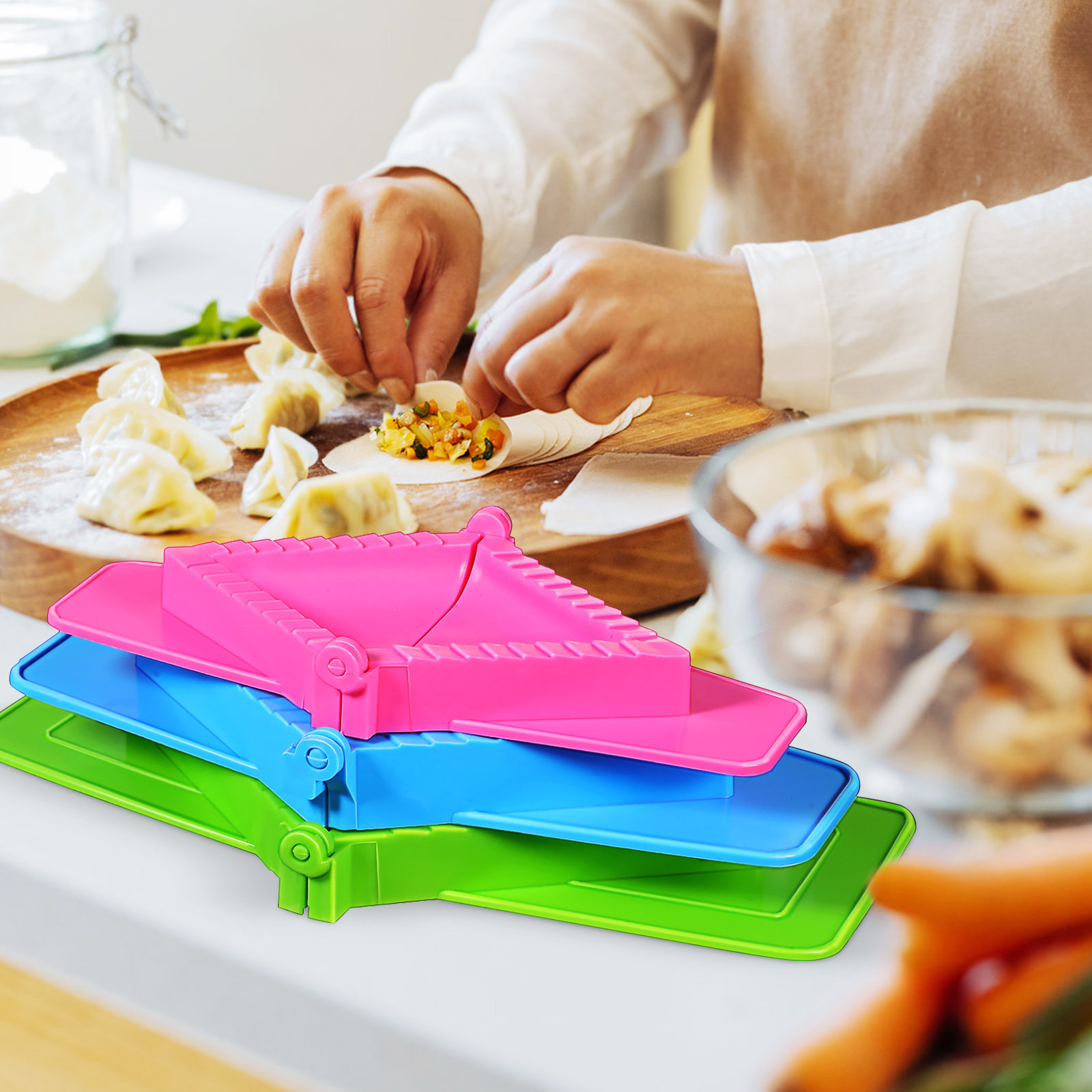 3Pcs Dumpling Mold Set Plastic - Dumpling Press Set recension och pris