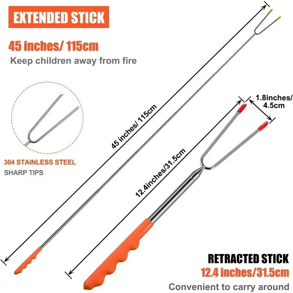 New BBQ Forks Telescopic  Barb - Corn Dog Stick recension och pris